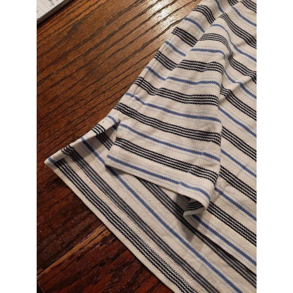 XL Tommy Hilfiger Blue White Cotton Short Sleeve Polo Shirt Collared Top - Picture 3 of 4